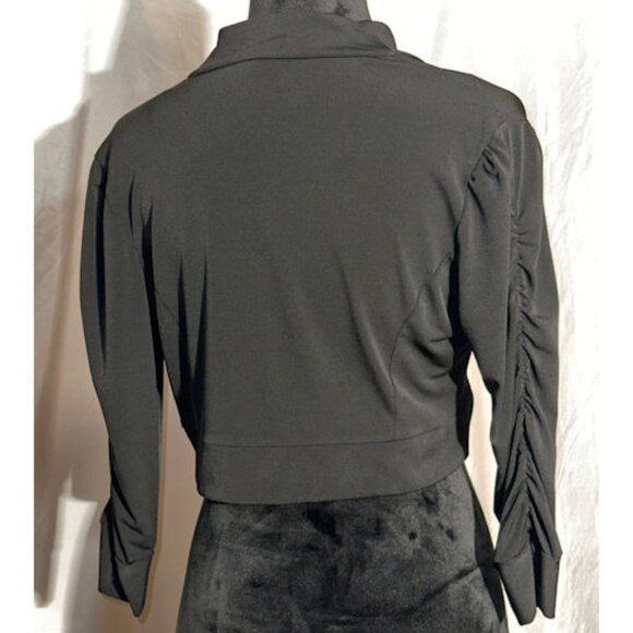 Lennie for NINA LEONARD, Black Over Jacket, Cropped, Small - Picture 2 of 5